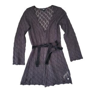 Jette Womens Open Knitted Cardigan Small Black Mohair Blend Made In Germany